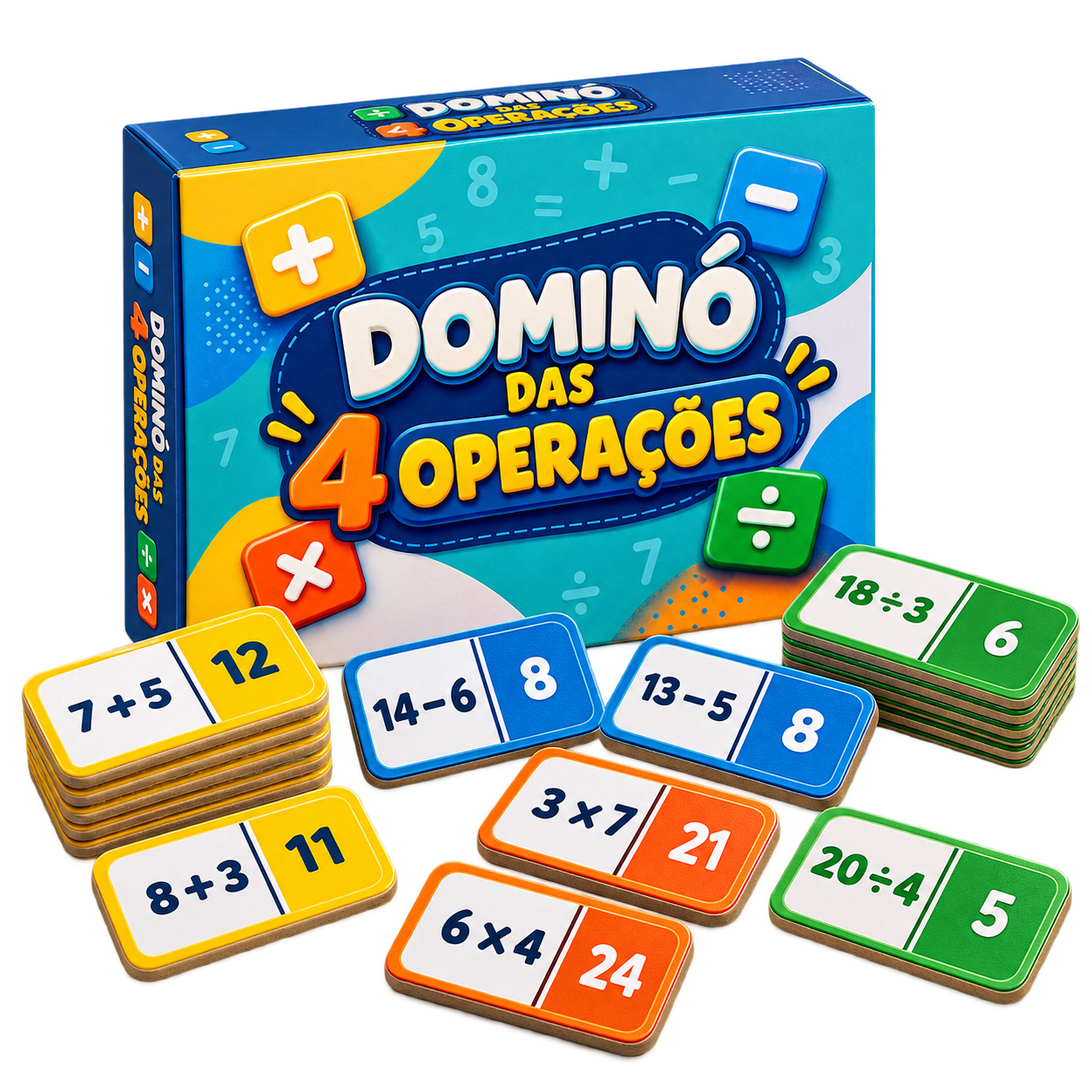 Mockup do bônus Dominó das 4 Operações